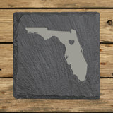 Florida Slate Coaster Set – Engraved Natural Stone (Set of 4)