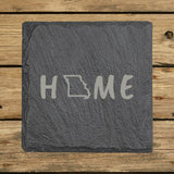 Missouri Slate Coaster Set – Engraved Natural Stone (Set of 4)