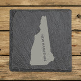 New Hampshire Slate Coaster Set – Engraved Natural Stone (Set of 4)