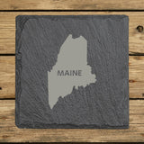 Maine Slate Coaster Set – Engraved Natural Stone (Set of 4)