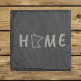 Minnesota Slate Coaster Set – Engraved Natural Stone (Set of 4)