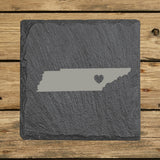 Tennessee Slate Coaster Set – Engraved Natural Stone (Set of 4)