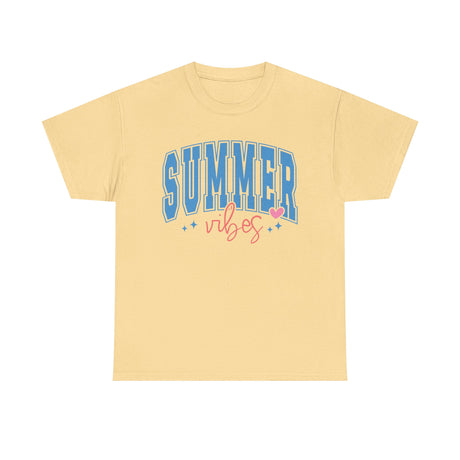 Summer Vibes Collegiate Style Cotton Tee