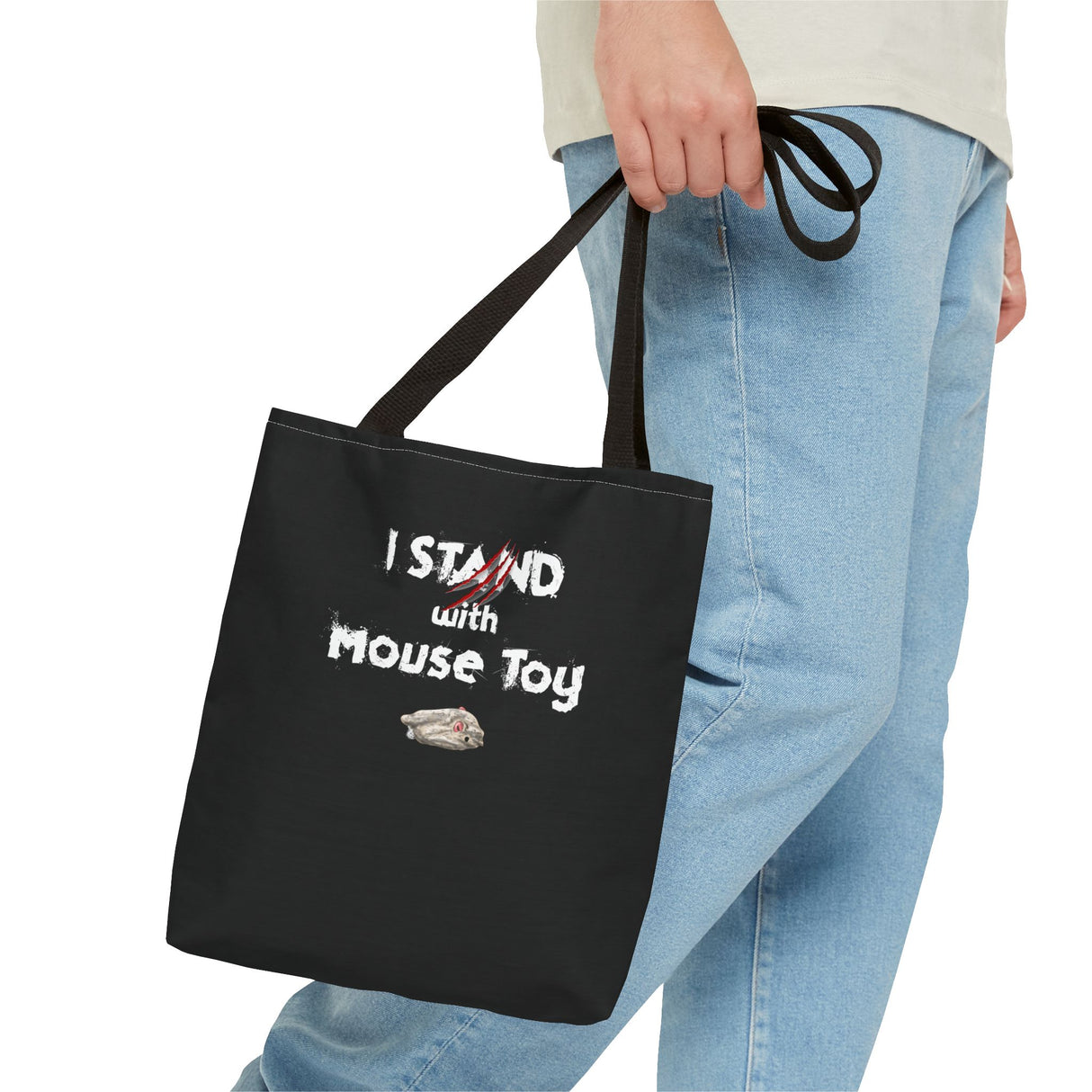 Mouse Toy Tote Bag - Hand Drawn Design by Nina