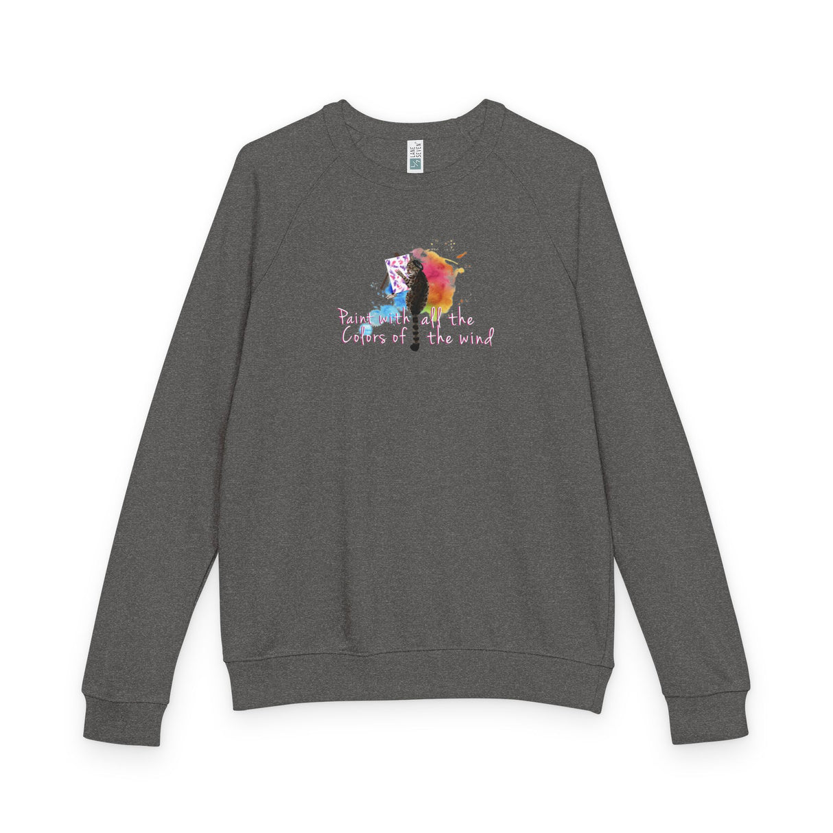 Paint With All The Colors Raglan Crewneck — Flounder the Purrcasso Artwork