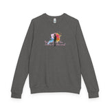 Paint With All The Colors Raglan Crewneck — Flounder the Purrcasso Artwork