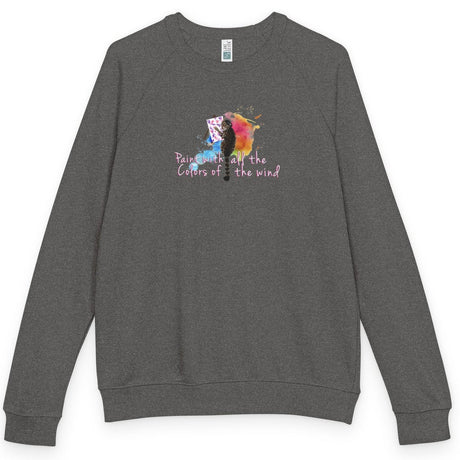 Paint With All The Colors Purrcasso raglan crewneck - Charcoal Heather