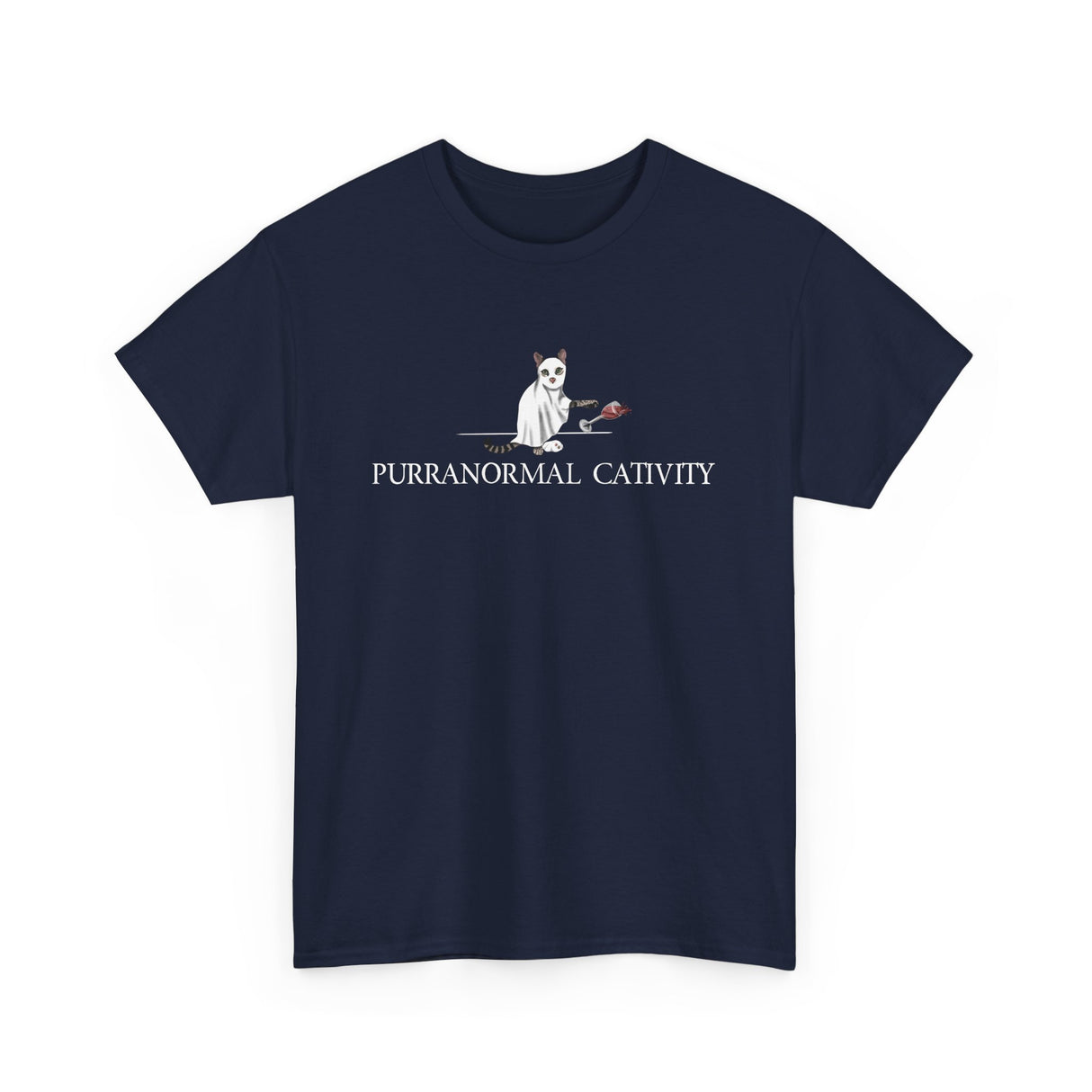 Graphic Tee - Purranormal Cativity featuring Flounder the Purrmaid and Mouse Toy