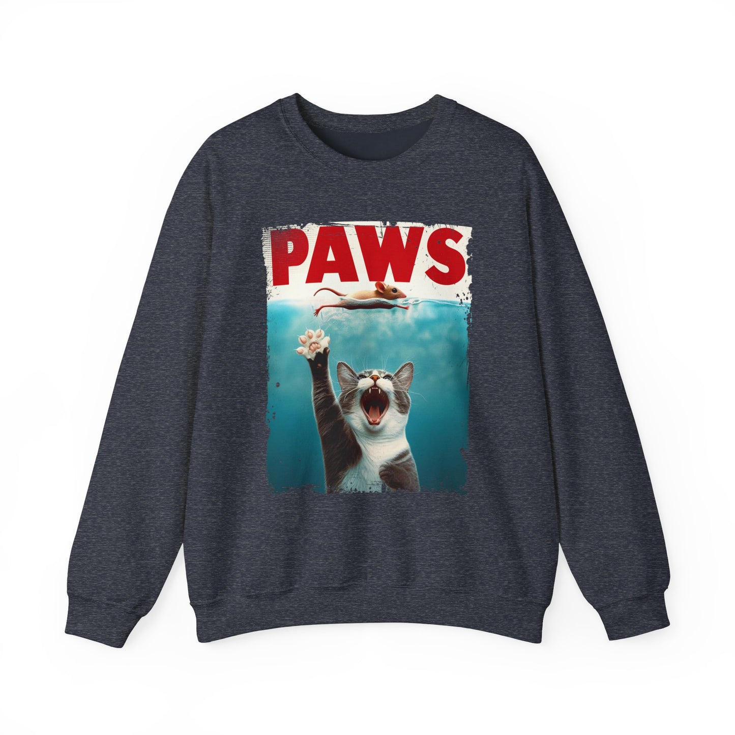 Funny Cat 'Paws' Unisex Crewneck Sweatshirt