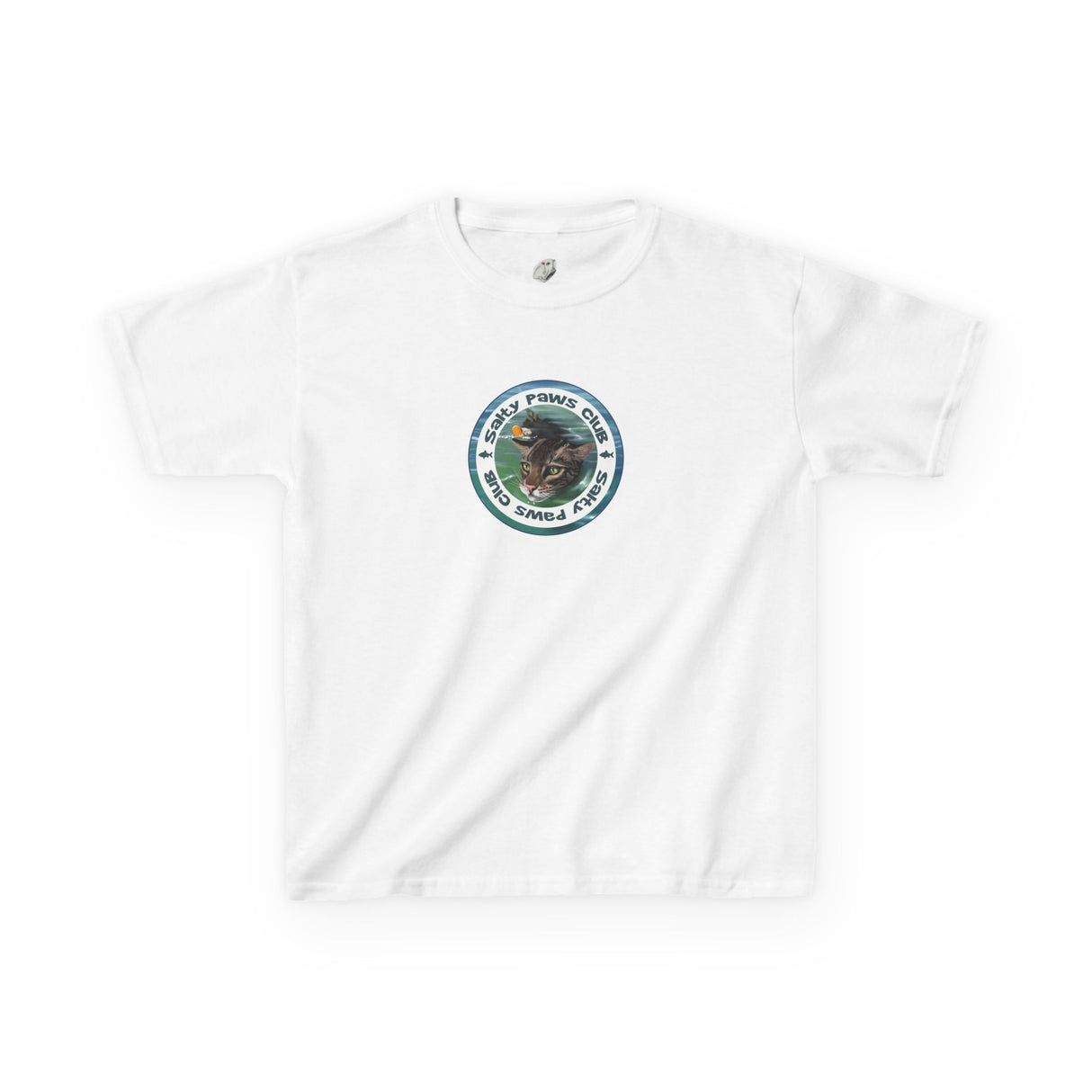 Kids Tee — "Salty Paws Club" Purrmaid Flounder & Life‑Vest Mouse Toy