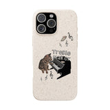 Phone case - Treble Maker Hand Drawn Design by Flounder's Mom, Nina Featuring Flounder the Purrmaid Playing Piano for Mouse Toy