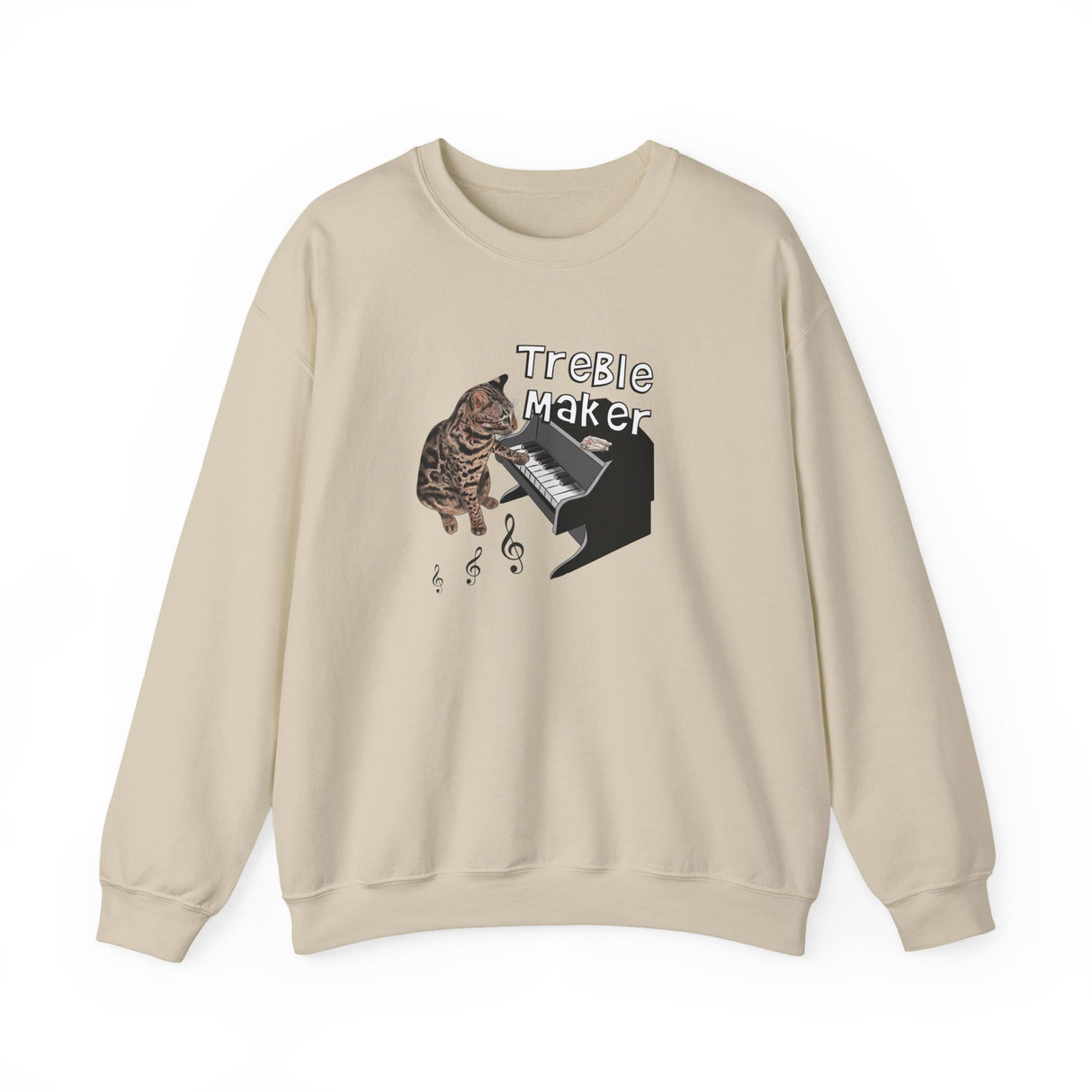 Unisex Sweatshirt - Treble Maker Design featuring Flounder the Purrmaid Playing Piano for Mouse Toy