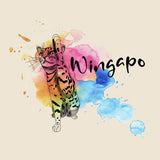 Close up of the design on the T-Shirt Wingapo Watercolor Design Featuring Flounder the Purrmaid