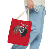 Tote Bag: Treble Maker Design by Nina featuring Flounder the Purrmaid Playing Piano for Mouse Toy