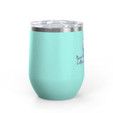 Wine Tumbler — "Paint With All The Colors Of The Wind" Flounder the Purrcasso Artwork