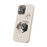 Phone case - Treble Maker Hand Drawn Design by Flounder's Mom, Nina Featuring Flounder the Purrmaid Playing Piano for Mouse Toy