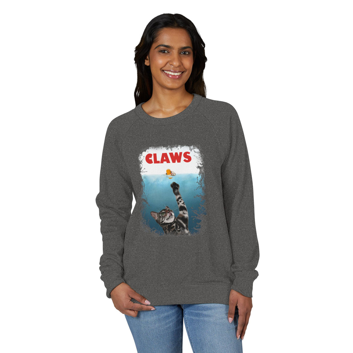 Purrmaid Flounder 'CLAWS' Raglan Crewneck