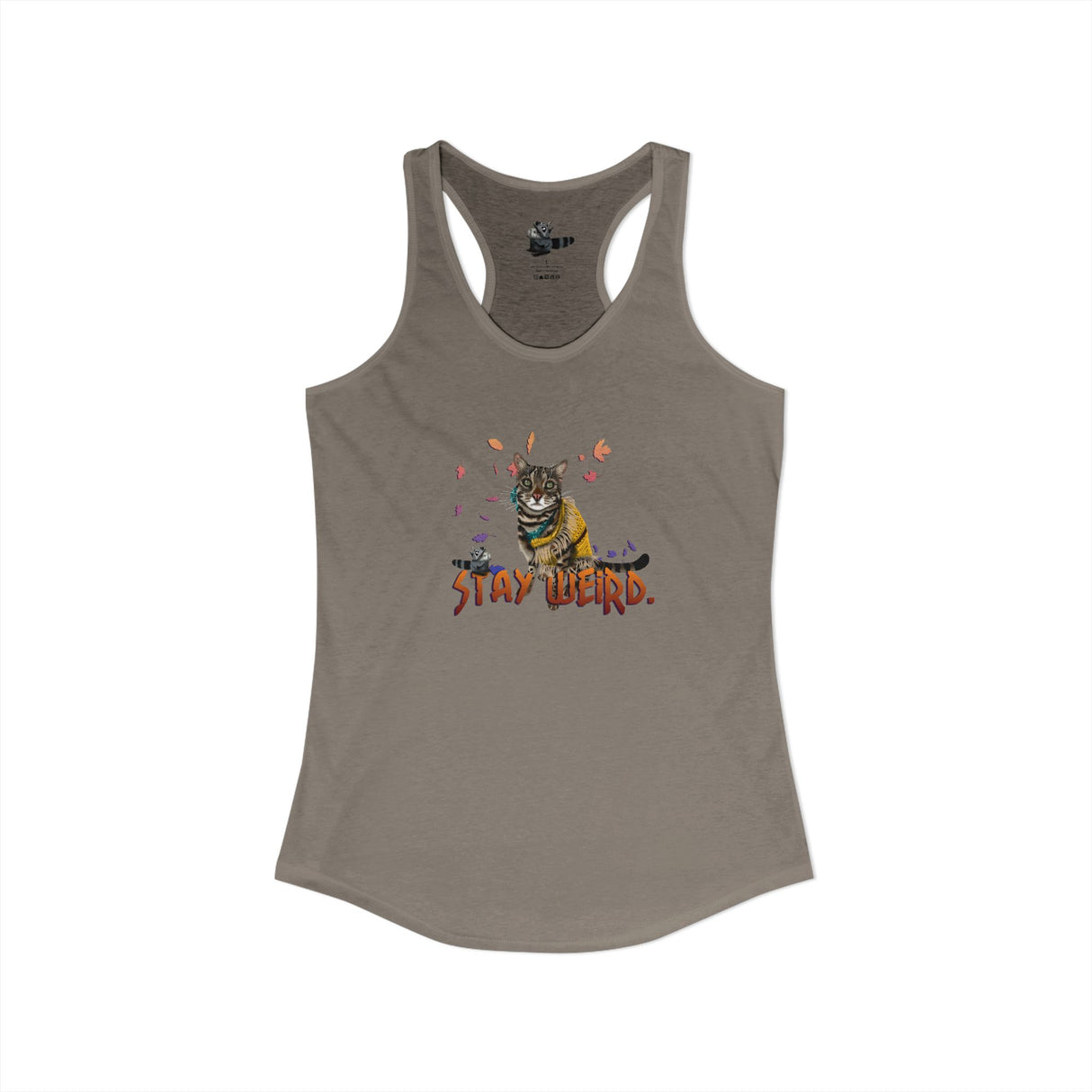 Stay Weird Flocahontas & Mouse Toy Racerback Tank