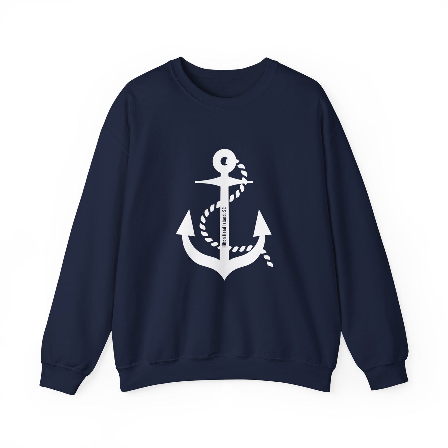 Anchor Crewneck Sweatshirt - Hilton Head Island SC Nautical Design