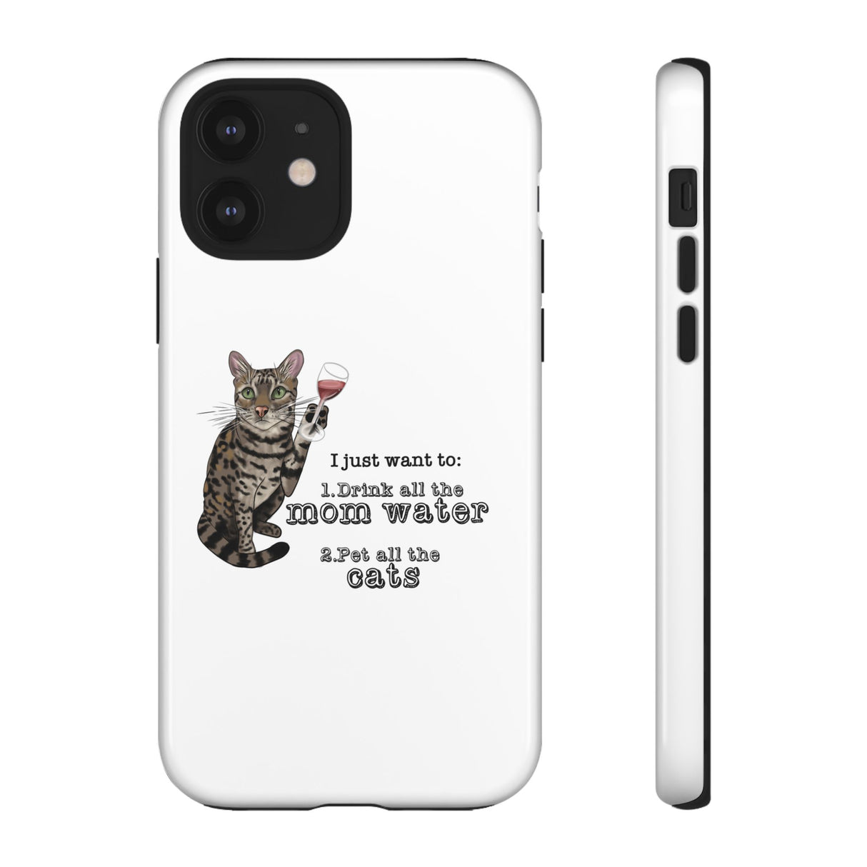Flounder the Talking Cat Wine Glass Phone Case – "II just want to drink all the mom water"