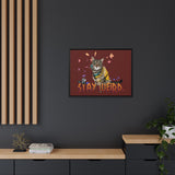 Stay Weird Matte Canvas Print — Flocahontas & Mouse Toy (Framed)
