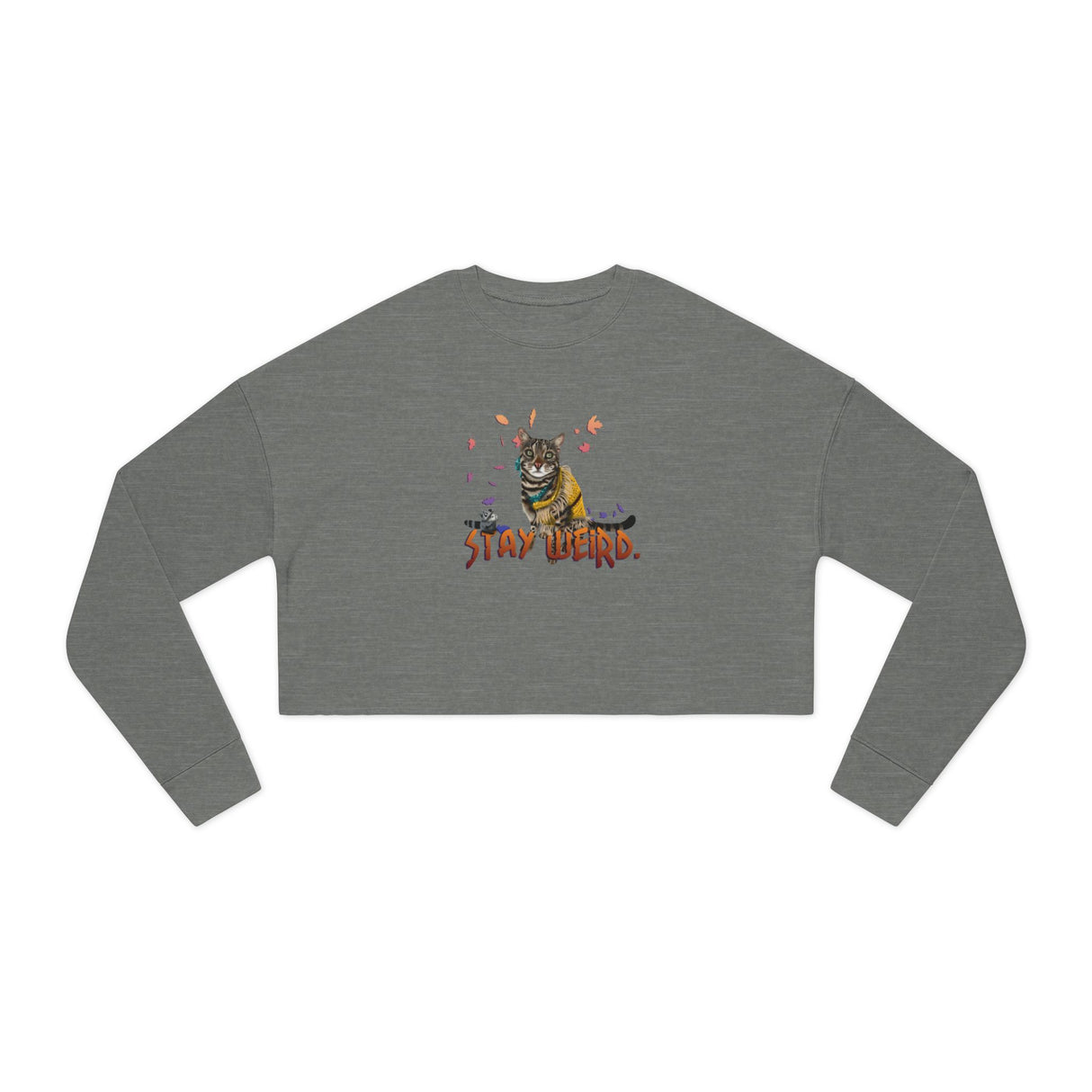 Stay Weird Cropped Sweatshirt — Flocahontas & Mouse Toy Artwork
