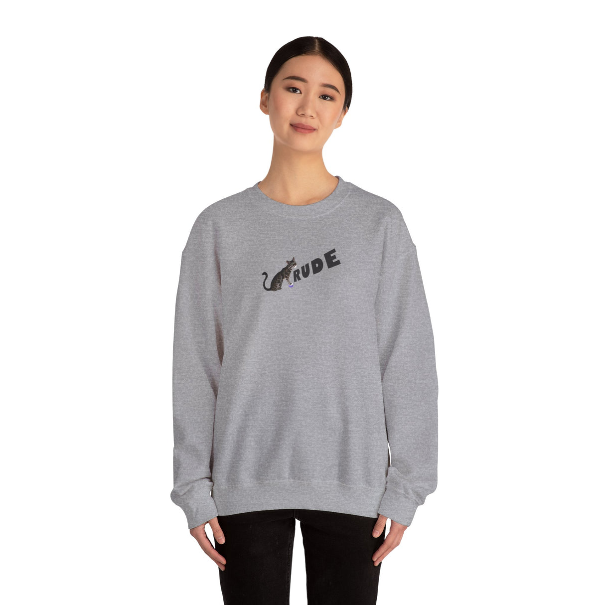 Flounder 'RUDE' Button Sweatshirt — Hand-Drawn Flounder Design