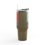 Insulated Travel Mug — "Vote Fish 2028" Funny Political Campaign Design Featuring Flounder the Purrmaid