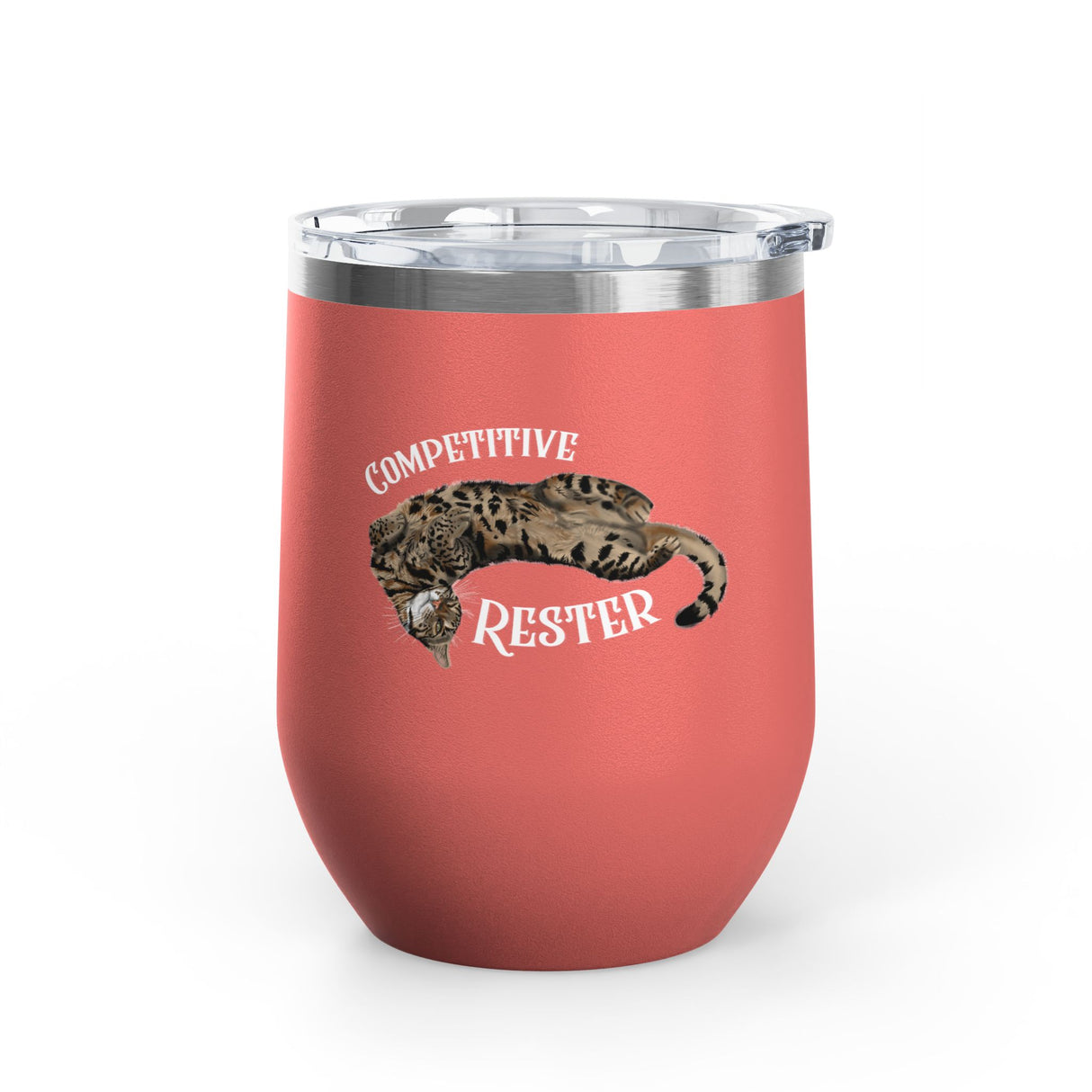 Wine Tumbler — "Competitive Rester" Flounder Design (12 oz)
