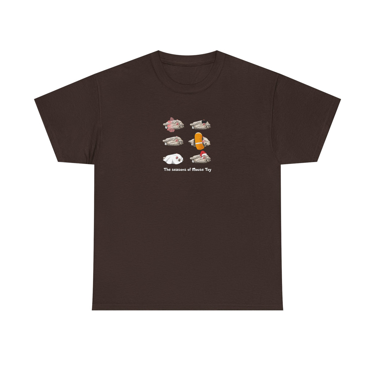Seasons of Mouse Toy Unisex Tee - Santa Hat, Yamaka, Halloween Ghost, Ballet Tutu, Life Vest - Hand Drawn by Nina