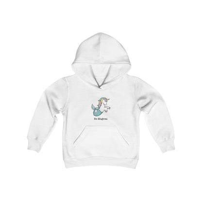 Be Magical Mermaid Unicorn Youth Hooded Sweatshirt – Cozy & Durable