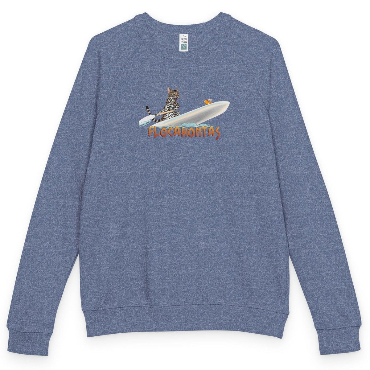Flocahontas and Mouse Toy raglan crewneck - Heather Denim