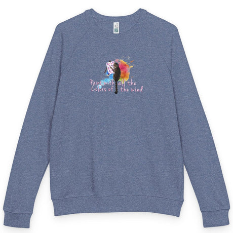 Paint With All The Colors Purrcasso raglan crewneck - Heather Denim