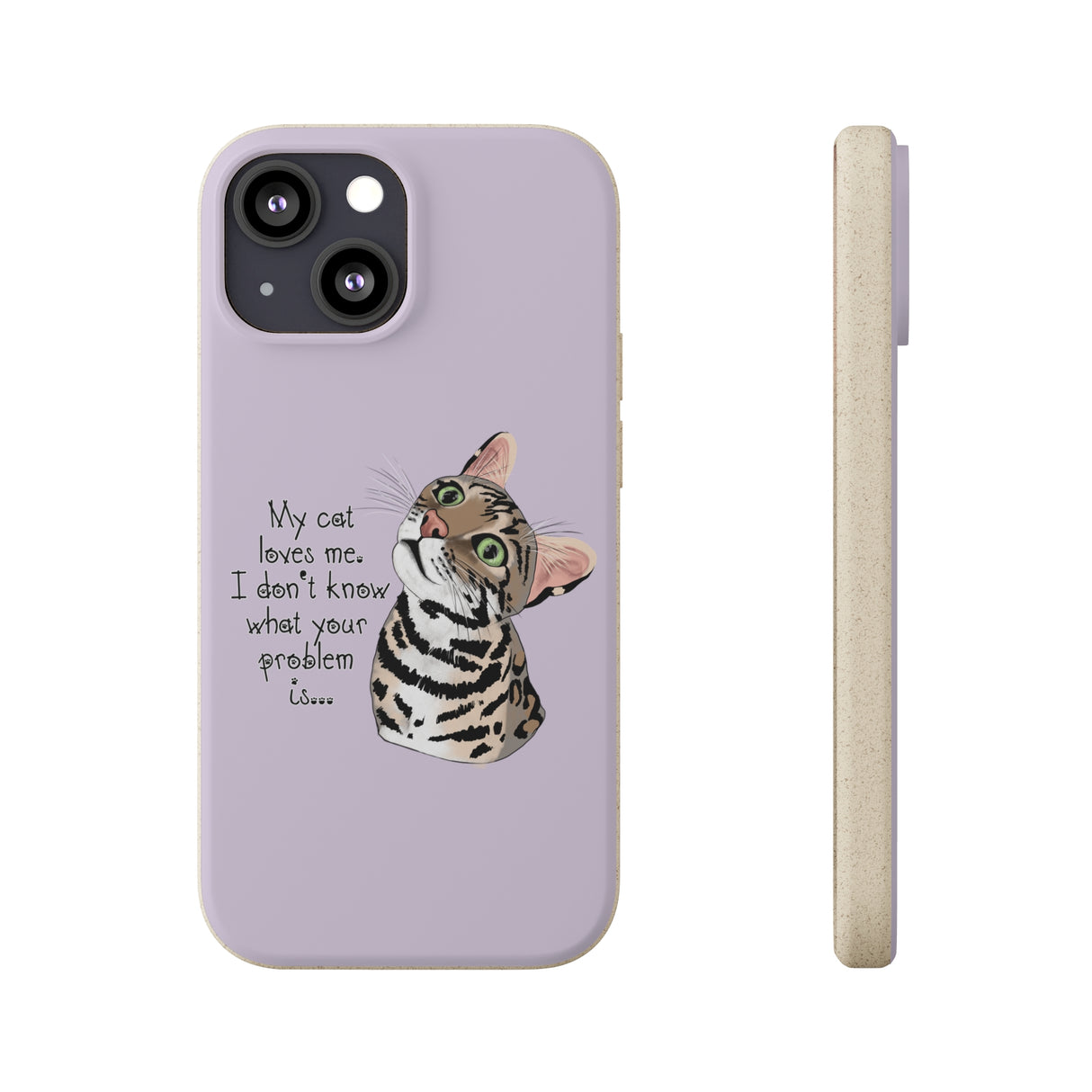 Flounder Cat - My Cat Loves Me Biodegradable Phone Case – Eco-Friendly Protection