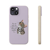 Flounder Cat - My Cat Loves Me Biodegradable Phone Case – Eco-Friendly Protection