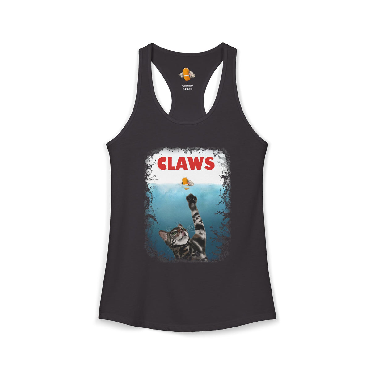 Purrmaid Flounder Claws Tank — Women's Racerback Tank with 'Shark-Like' Cat Catch Design