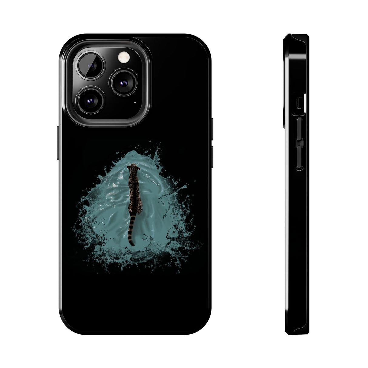 Fish at Heart Flounder Purrmaid Phone Case — Hand-Drawn Nautical Cat Design