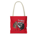 Tote Bag: Treble Maker Design by Nina featuring Flounder the Purrmaid Playing Piano for Mouse Toy