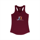 Women's Racerback Tank — "Paint With All the Colors of the Wind" Flounder the Purrcasso Art Tank