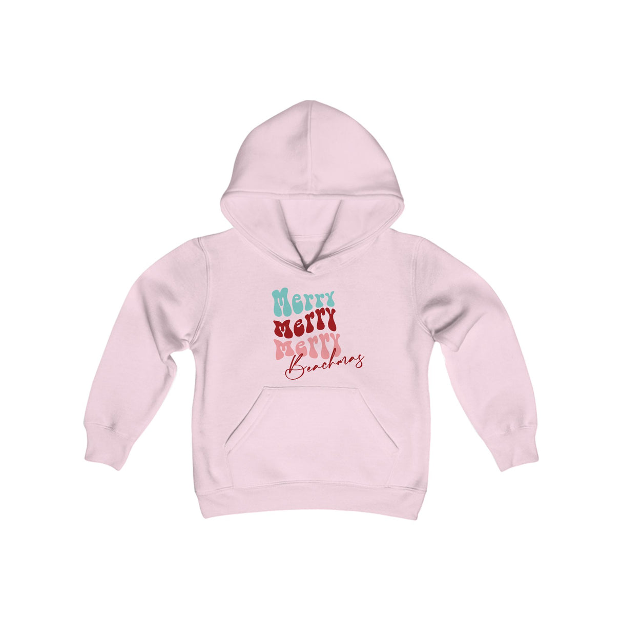 Merry Merry Merry Beachmas Youth Hooded Sweatshirt – Cozy Holiday Hoodie