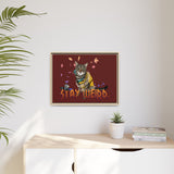 Stay Weird Matte Canvas Print — Flocahontas & Mouse Toy (Framed)