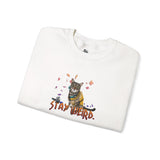 Stay Weird Sweatshirt — Hand-Drawn Flounder & Mouse Toy Hug Crewneck