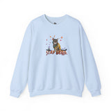 Stay Weird Sweatshirt — Hand-Drawn Flounder & Mouse Toy Hug Crewneck