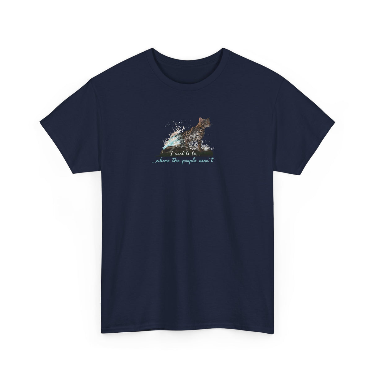 Purrmaid Flounder Cat T-Shirt — "I Want to Be Where the People Aren't"