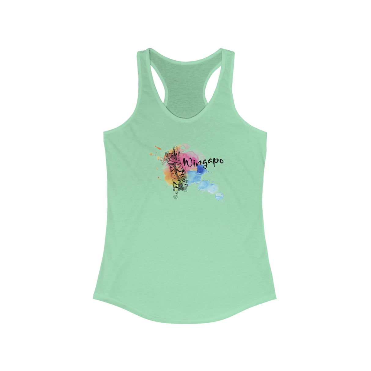 Racerback Tank - Wingapo Watercolor Design with Flounder the Purrmaid by Nina