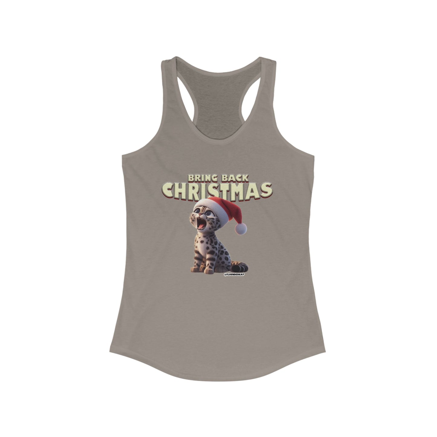 Flounder Cat “Bring Back Christmas” Women’s Racerback Tank – Festive Style