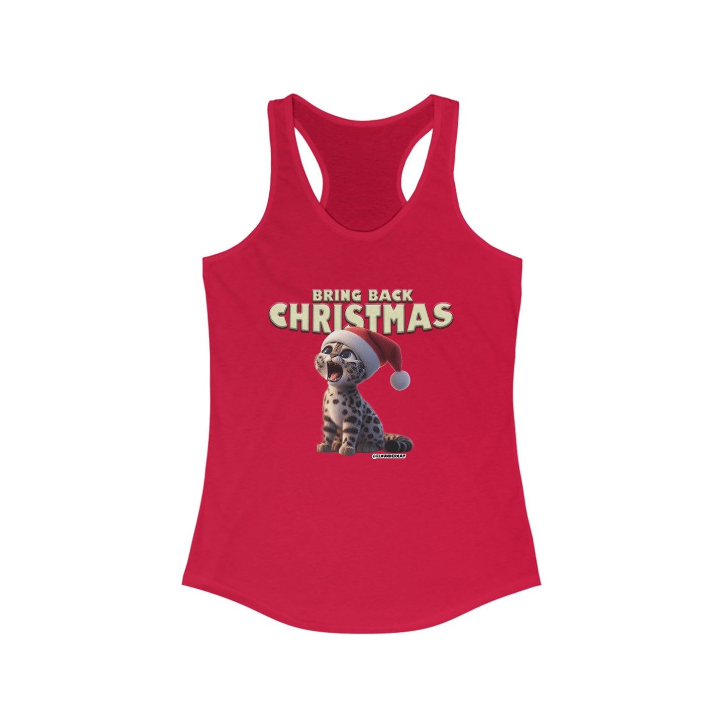 Flounder Cat “Bring Back Christmas” Women’s Racerback Tank – Festive Style