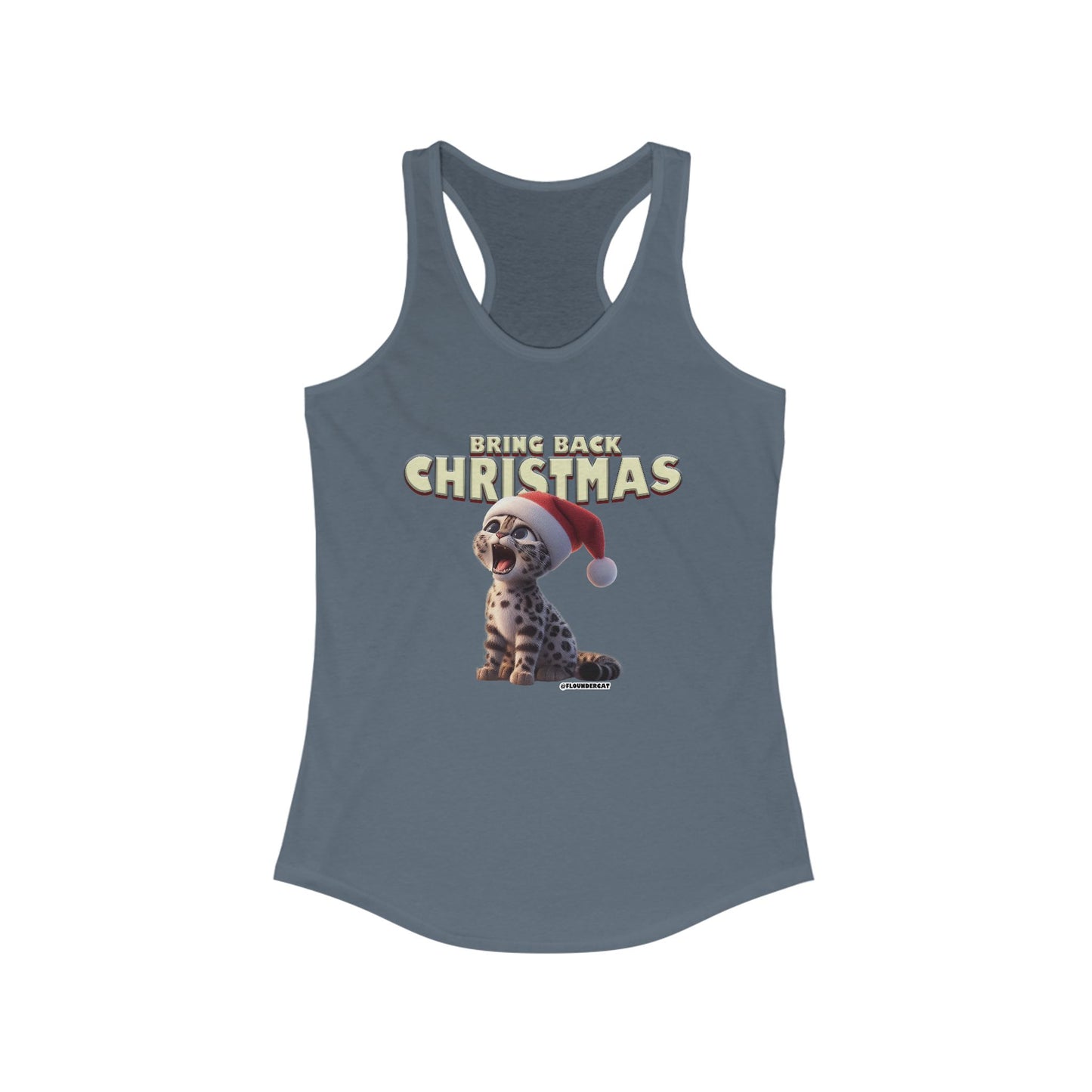 Flounder Cat “Bring Back Christmas” Women’s Racerback Tank – Festive Style