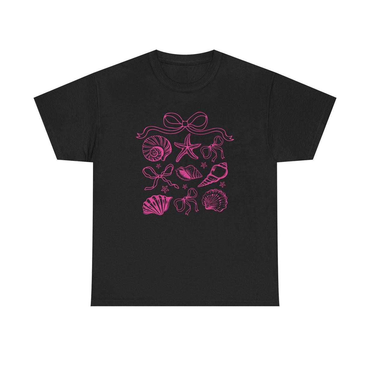 Pink Coastal Coquette Shell Cotton T-Shirt