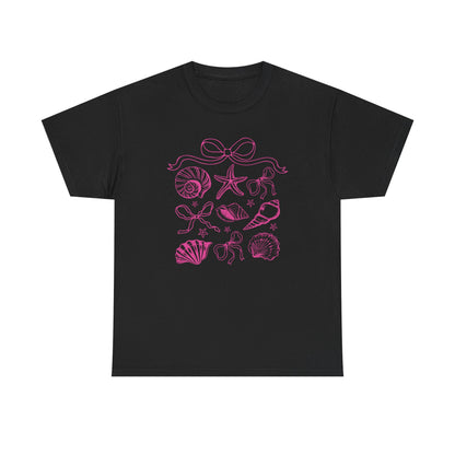 Pink Coastal Coquette Shell Cotton T-Shirt